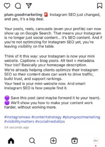instagram seo caption example