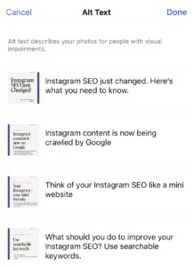 instagram seo alt text example